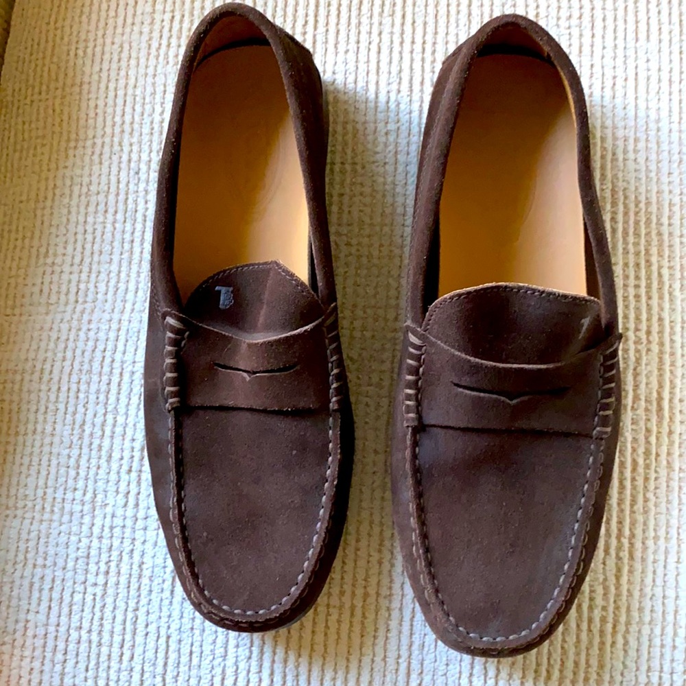 Tods Suede Penny Loafers